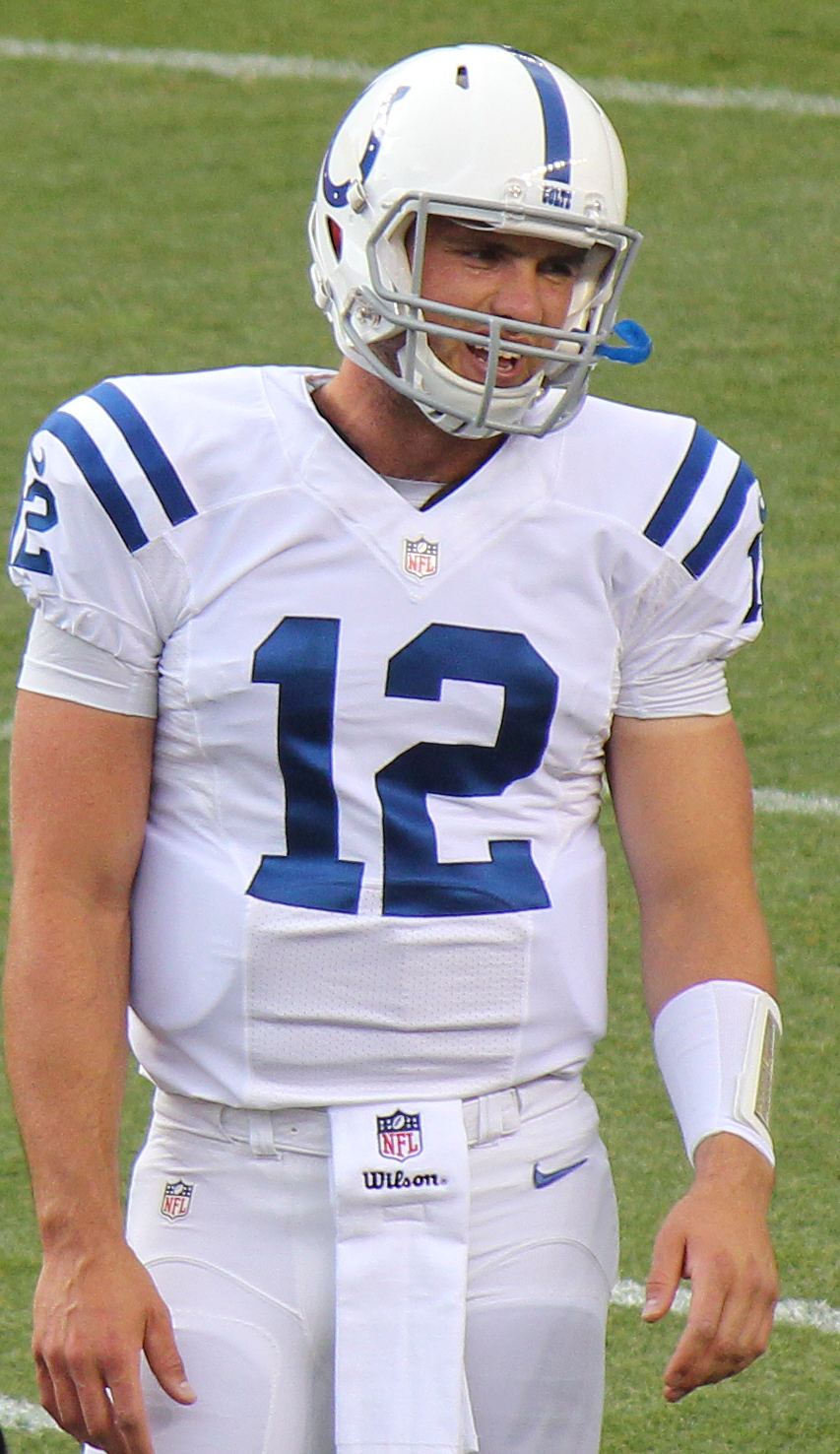 Andrew Luck in an Indianapolis Colts uniform during a September 2014 game.