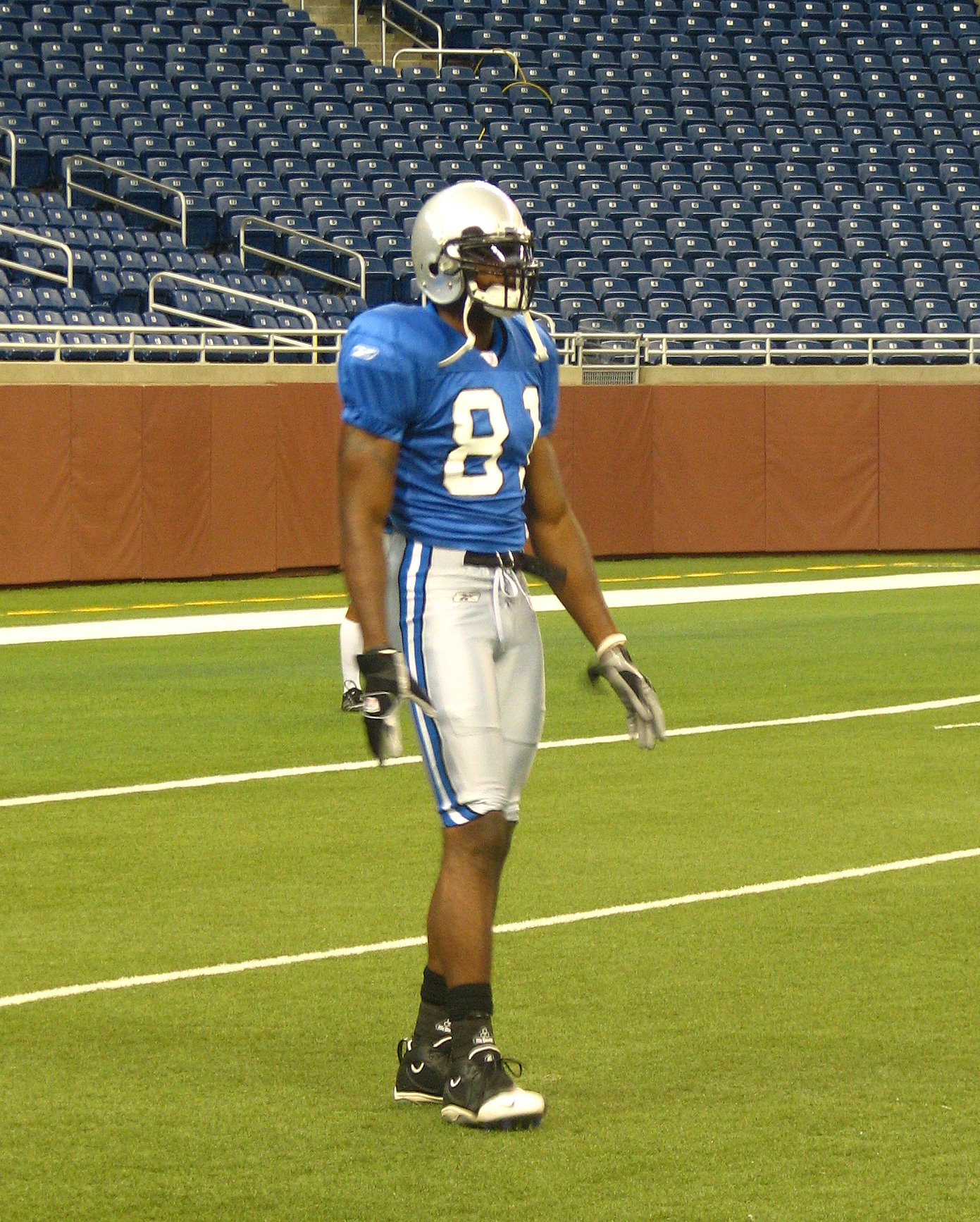 Calvin Johnson in a Detroit Lions uniform in 2007.