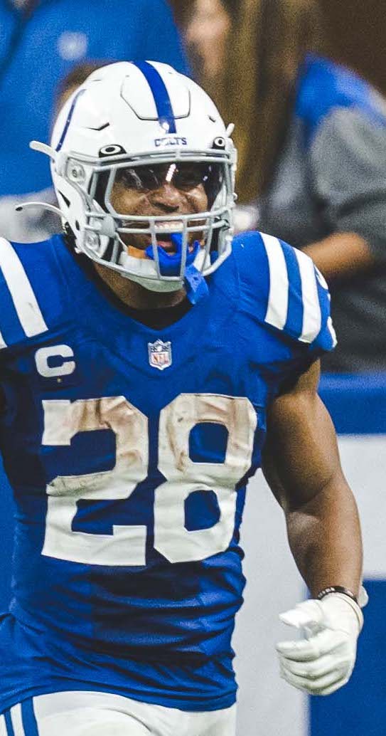 Jonathan Taylor in an Indianapolis Colts uniform in 2022.